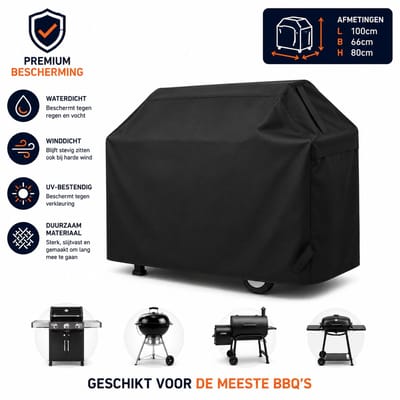 MeuvelsvanJoep BBQ Hoes - Waterdichte beschermhoes - UV bescherming - Maat 100 x 66 x 80 cm - Met trekkoord