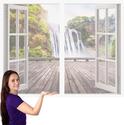 Magnetisch Hor - Insectengaas Scherm - Ramen Afschermen - Zonder Boren - 129 x 129 cm - Wit