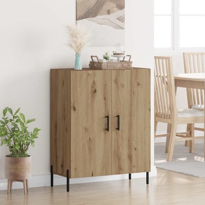 vidaXL - Dressoir - Artisan - Eiken - 69,5 - x - 34 - x - 90 - cm - Bewerkt - hout