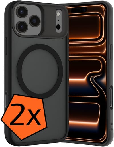 Hoes - 2 Stuks - Geschikt voor iPhone 17 Pro / 18 Pro - Magsafe Compatible - Sterk & Shockproof - Back Cover - Shock Proof Case - Telefoon Hoes - Zwart