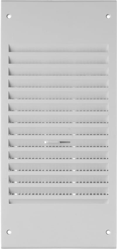 Ventilatierooster met schuif - Afsluitrooster kunststof - Ventilatie en ontluchting - Insectenbescherming - 140x300mm - Wit