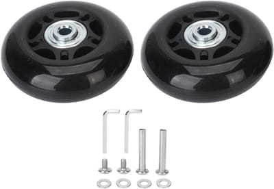 Vervangwielen voor Koffers, 12 Stuks Stille Rubber Rollen met Lagers voor Universele 56-70mm Wielen