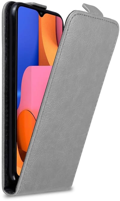 Cadorabo Hoesje geschikt voor Samsung Galaxy A20s in TITANIUM GRIJS - Beschermhoes in flip design Case Cover met magnetische sluiting