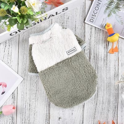 Haut en peluche pour chien en patchwork pour petit chien, automne et hiver, vêtements mignons en coton rembourré pour petit chien, vêtements pour animaux de compagnie 2XL
