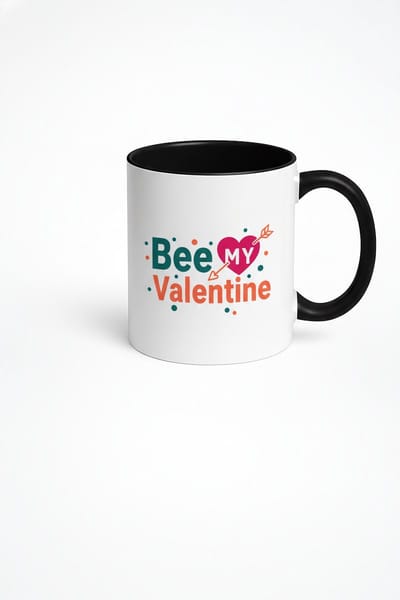 Valentijn Mok "Bee My Valentine" met Hart & Pijl - Romantisch Cadeau