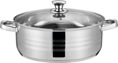 Swiss Haus® NC30LP Hapjespan Met Deksel - Ø30cm / 9.1L - Grote Kookpan - Geschikt Voor Inductie & Alle Warmtebronnen - Vaatwasser & Ovenbestendig - RVS