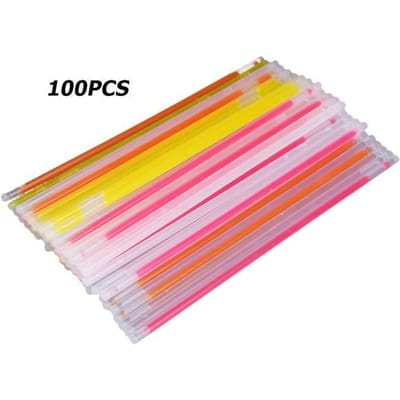 100pcs - Bracelets lumineux fluorescents jetables, 100 pièces, bâtons lumineux, décoration, portables, Non à