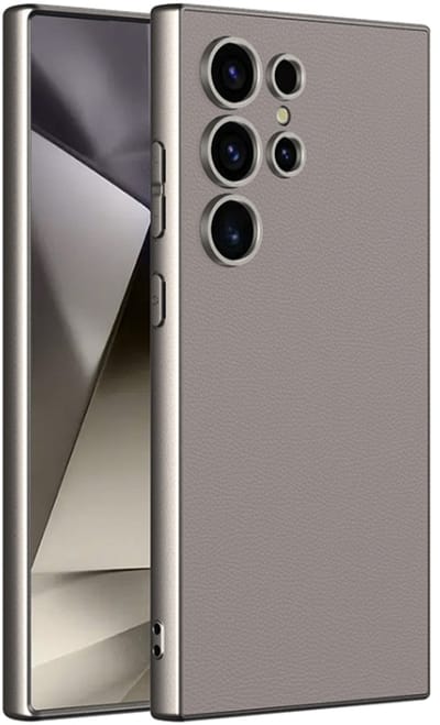 Voor Samsung Galaxy S24 Ultra 5G GKK Metaalverf Huidgevoel Leer Volledige dekking Telefoonhoesje (grijs)
