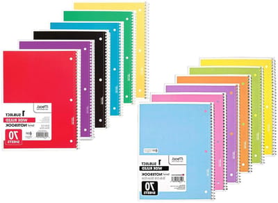 Ringband Schriften - Notitieboeken Set - Lessen Notities Maken - 12 Verschillende Kleuren - 70 Vel Per Stuk - Veelkleurig