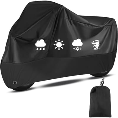 GELLDG Motorhoes - 210D - Stof-, waterdicht en UV-beschermend - Motorhoes - Winter motorhoes voor buiten - Geschikt voor scooters en bromfietsen - 200*70*110 cm