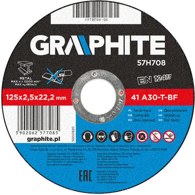 Grupa Topex GRAPHITE - Doorslijpschijf - Metaal - Ø125 mm - EN12413