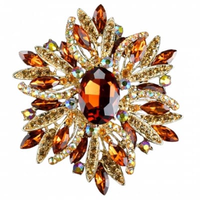 Broche oker kleur 6.5 cm - Charme Bijoux
