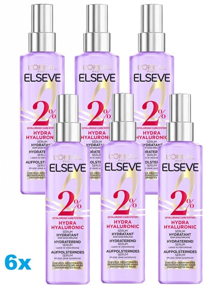 L’Oréal Paris Elvive Hydra Hyaluronic Serum – 6 x 150 ml – Haarserum
