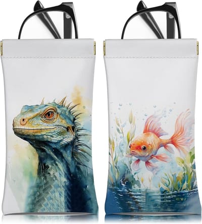 Zachte PU Leren Etui voor Zonnebrillen en Brillen met Schoonmaakdoekje voor Mannen en Jongens - 2 Stuks, Aesthetic Design, Ideaal voor Bescherming en Opberging