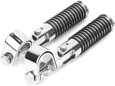 Motorfiets Voetsteunen - Motor Accessoires - Comfortabel Rijden - Opvouwbaar Ontwerp - 1 Inch Klem - Zilver