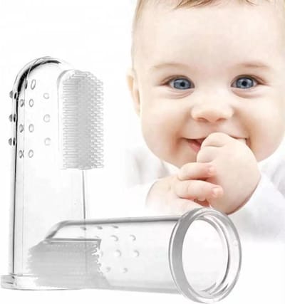 Baby tandenborstel kindertandenborstel op vinger siliconen