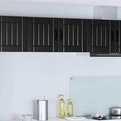 vidaXL - Wandkast - LUCCA - Zwart - 80 - x - 31 - x - 40 - cm - Bewerkt - hout