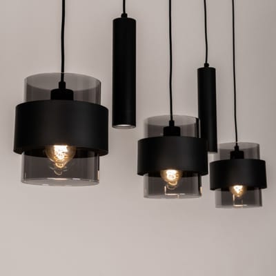 Lumidora Hanglamp 75536 - EIXAMPLE - 5 Lichts - E27 - Zwart - Metaal
