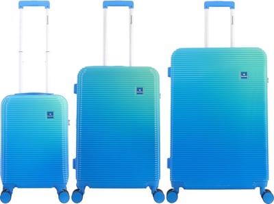Saxoline - Twist | Harde Kofferset / Trolley / Reiskoffer - S/M/L - Blauw - Blauw / Set