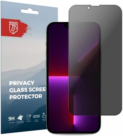 Rosso Privacy Screen Protector Geschikt voor de Apple iPhone 13 Pro Max - 9H Gehard Glas - Case Friendly Tempered Glass - Eenvoudige Installatie