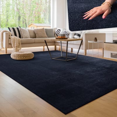 Paco Home Moderne woonkamer tapijt kortpolig wasbaar zacht uni effect bont antislip 200 cm Quadrat