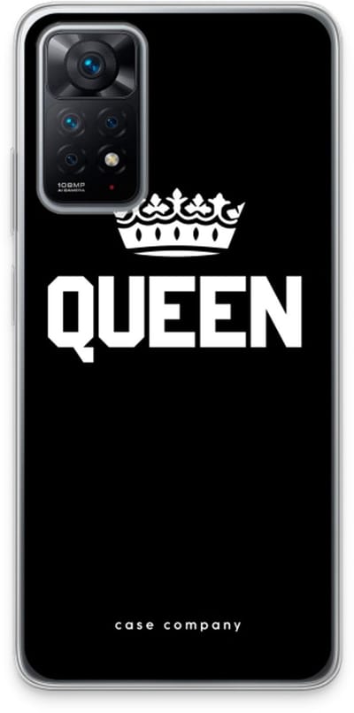Case Company® - Hoesje geschikt voor Xiaomi Redmi Note 11 Pro hoesje - Queen zwart - Soft Cover Telefoonhoesje - Bescherming aan alle Kanten en Schermrand