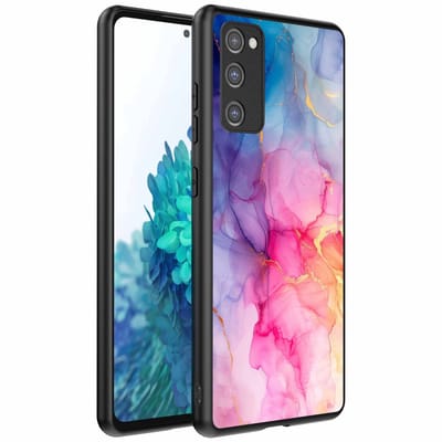 Geschikt voor Samsung Galaxy S20 FE Telefoonhoesje met marmeropdruk - TPU backcover case marble design - Regenboog - Smartphonica geschikt voor Samsung Galaxy S20 FE