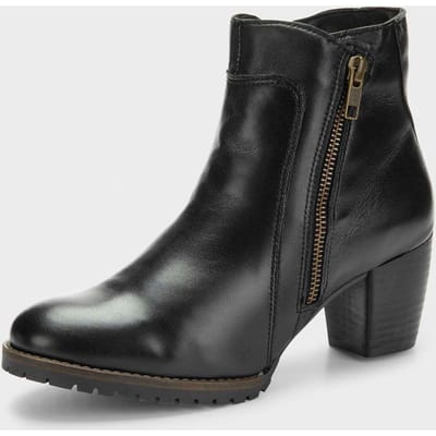 Enkellaarsjes van echt leer - zwart - Gr. 36 van Goldner Fashion