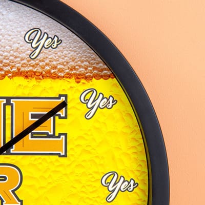 Wandklok 'Time for Beer' - Ø 29 cm - Grappige Wanddecoratie - Originele Bierklok