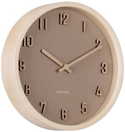 Karlsson Wandklok Nervadura - Zachtbruin - Ø22cm - Wandklok Modern