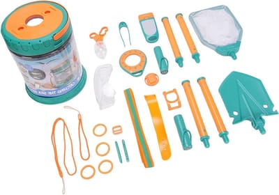 Strandzandspeelgoedset - Kinderverkennersset - Buitenavonturen - Veelzijdige 13-delige kit - 26 x 20 x 20 cm - Multicolor