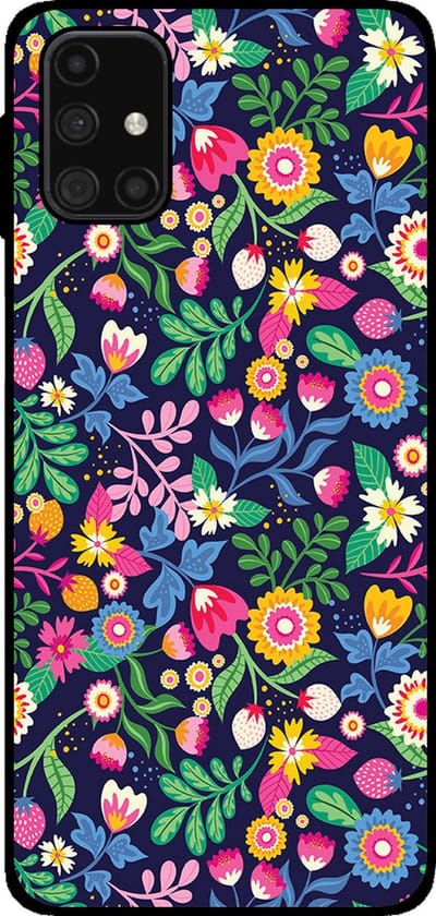 Smartphonica Telefoonhoesje Geschikt voor Samsung Galaxy M31s met bloemen opdruk - TPU backcover case flower design geschikt voor Samsung Galaxy M31s