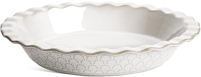 Unyqoos® Keramische ovenschaal voor taarten en quiches met golvende rand, 22,9 cm