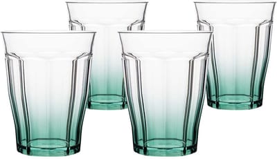 Gimex - Colour Line - Waterglas - Groen - 400 ml - 4 Stuks