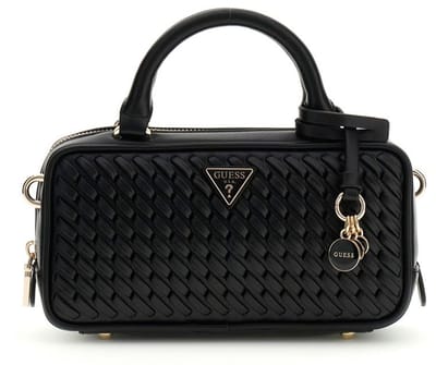 GUESS handtas schoudertas Kora Mini Box Satchel Black zwart
