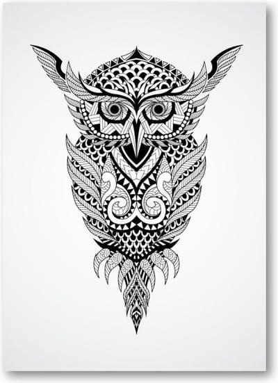 Geometrisch uilontwerp - Uil - 50x70 Poster Staand - Besteposter - Minimalist - Dieren - Natuur