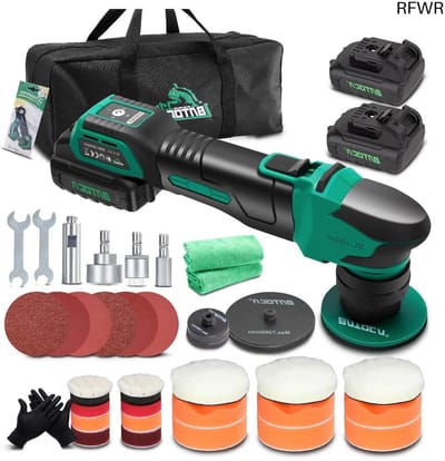 RFWR® Auto Polijstmachine Mini – Roterend en Orbitale Polijstsystemen met 4 Snelheden, Lichtgewicht en Draagbaar, Perfect voor Detailwerk