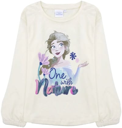 Disney Frozen Shirt - Lange Mouw - Katoen - Off white - Maat 98/104