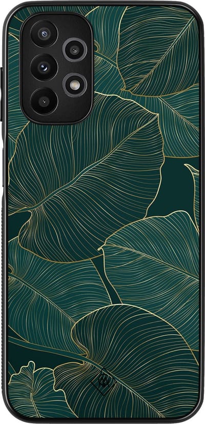 Casimoda® hoesje - Geschikt voor Samsung Galaxy A13 4G - Monstera Leaves - Zwart TPU Backcover - Planten - Groen