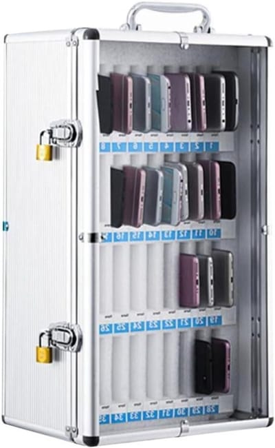 Telefoonkluis Kast - Opbergkastje - Veilige Opslag - Wandmontage Ontwerp - 36 Slots - Zilver