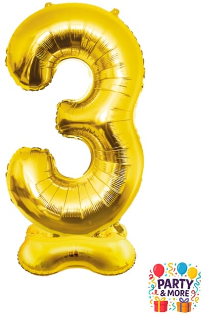 XXL Staande Cijferballon 150 cm – Verkrijgbaar van 0 t/m 9 – Goud – 3
