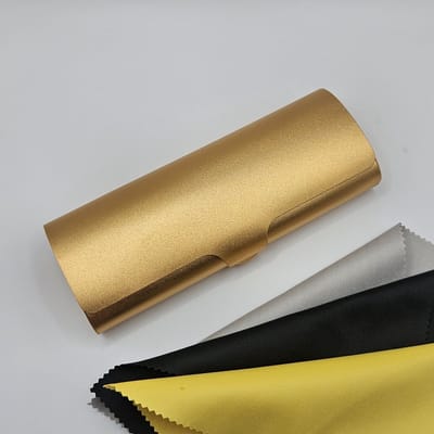 TOPVERKOOP! Aluminium brillenkoker met doekje, harde slijtvaste praktische brillendoos van hoge kwaliteit / gouden metalen koker / brillenkoker en microvezeldoekje/ geweldig cadeau / boîte / hard case / harde hoes van metaal