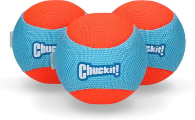 Chuckit! Amphibious Bal - Hondenspeelgoed - Hondenbal - Drijvend hondenspeeltje - Medium - Ø6 cm - 3 Stuks