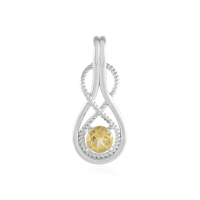 Cavill - Gele Beril Hanger 0,455 ct - Geplatineerd 925 Sterling Zilver - Ronde Briljant Slijpsel - Elegante Druppelvorm - Braziliaanse Edelsteen