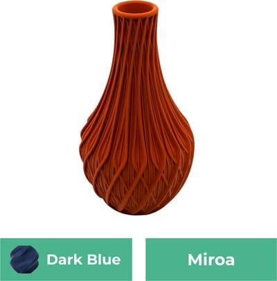 Miroa design vaas – Decoratieve vaas - Donker blauw - 3d geprinte vaas – geschikt voor droogbloemen - 20CM