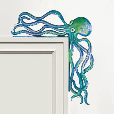 Creatieve Houten Octopus Decoratie voor Deur, Raam en Wand in Maritieme Stijl - Perfect voor Badkamer, Woonkamer en Hal