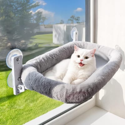 Famanu – Hangmat voor katten met wasbaar kussen - stabiele en comfortabele kattenhangmat - hangbed - knuffelnest - mand - slapen en meubels - ideaal voor gelukkige dieren