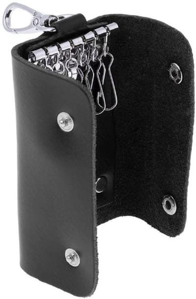 Sleutelmapje - Sleutelhoes - Sleutel opberger/organizer - Sleutelhanger - Key organizer - Imitatieleer - Zwart - Jonyx