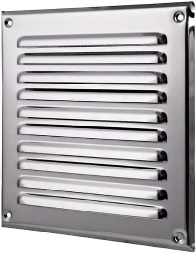 Ventilatierooster Roestvrij staal Geprofileerd 150 x 150 mm voor Keuken en Badkamer