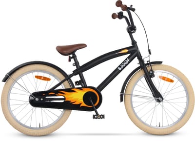 SJOEF Cruise Jongensfiets 20 inch - Kinderfiets 6 t/m 8 jaar - Beachcruiser - Fiets 20 inch - Mat Zwart